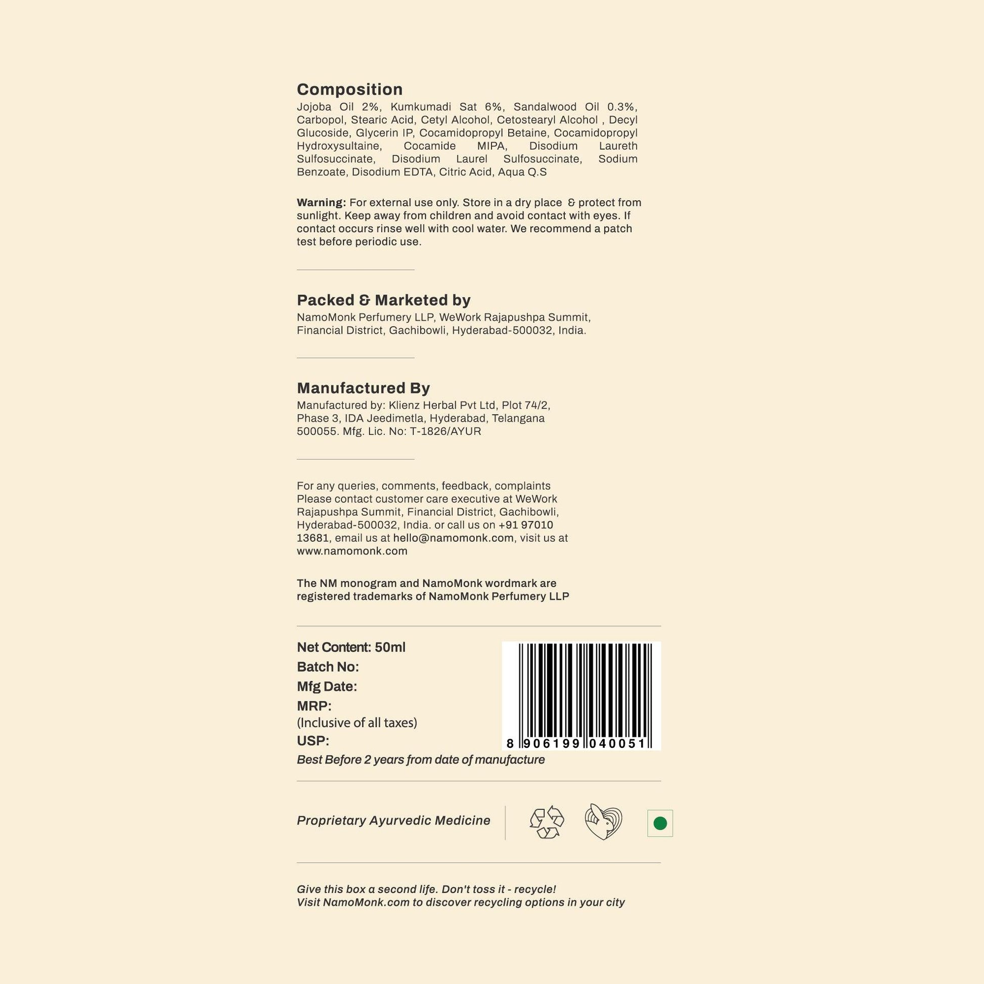 Kumkumadi Elevating Face Cleanser