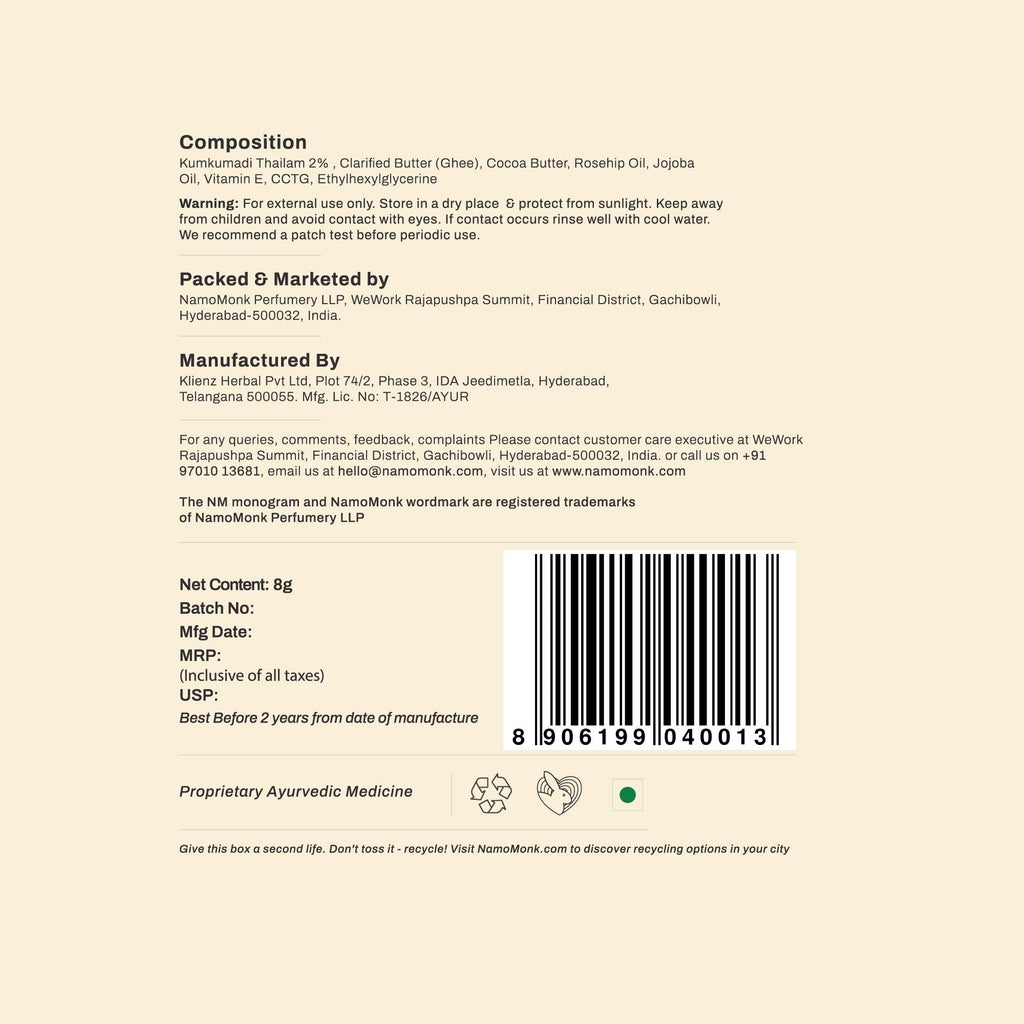 Kumkumadi Alluring Lip Balm - NamoMonk